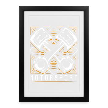 Sport automobile - Tuning - Mécanique automobile - Affiche encadrée (27 × 37 cm) - noir - Devant