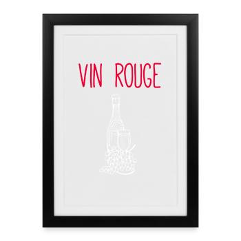 Illustration de vin rouge sur vêtements - Affiche encadrée (27 × 37 cm) - noir - Devant