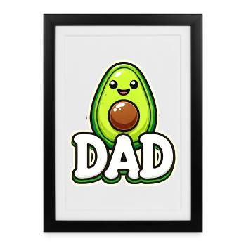 Papa avocat, les pères drôles aiment les avocats - Affiche encadrée (27 × 37 cm) - noir - Devant