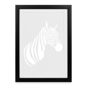 Zebra T-shirt - Framed poster (27 × 37 cm) - black - Front