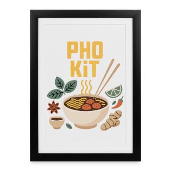 Mélange de kit Pho - Affiche encadrée (27 × 37 cm) - noir - Devant