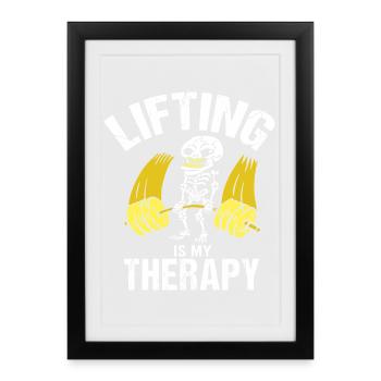 Bodybuilding Fitness Vintage Gym Athleten Workout - Gerahmtes Poster (27 × 37 cm) - Schwarz - Vorne