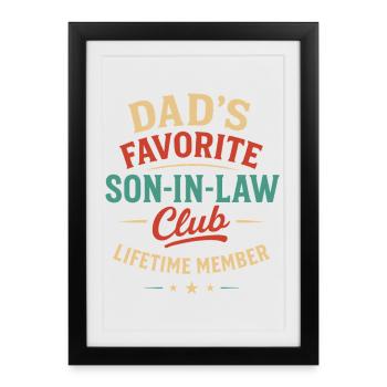 Beau-fils, humour rétro et drôle pour la famille - Affiche encadrée (27 × 37 cm) - noir - Devant