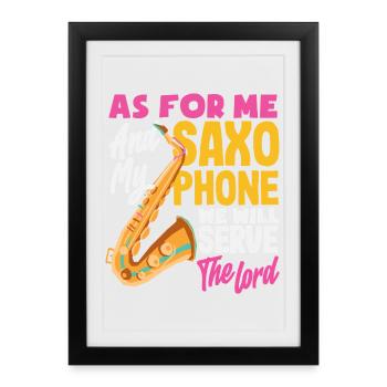 Saxophone - Framed poster (27 × 37 cm) - black - Front
