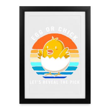Gender Reveal Pâques Future maman - Affiche encadrée (27 × 37 cm) - noir - Devant