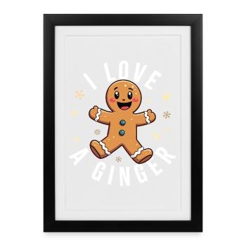Ich liebe Ingwer - Gerahmtes Poster (27 × 37 cm) - Schwarz - Vorne