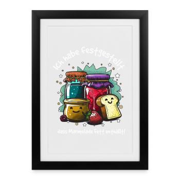 Colorful jam joy, rhyme, fruits - Framed poster (27 × 37 cm) - black - Front