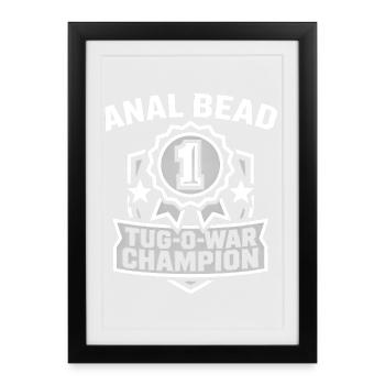 Perle Tug O War Champion Adult Humour Femmes s - Affiche encadrée (27 × 37 cm) - noir - Devant