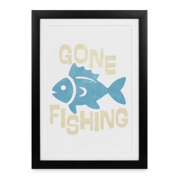 Partie pêcher - Affiche encadrée (27 × 37 cm) - noir - Devant