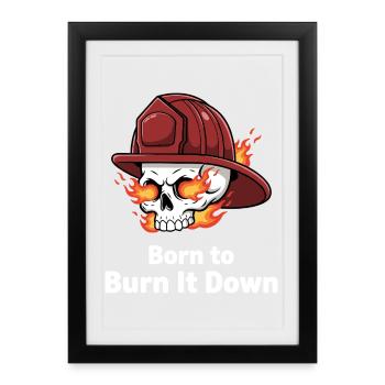 Né pour le brûler Crâne - Affiche encadrée (27 × 37 cm) - noir - Devant