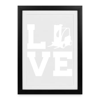 Love for Warehouse and Freight Forwarding – Forklift Driver - Framed poster (27 × 37 cm) - black - Front