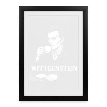 Wittgenstein Philosopher Coffee Portrait - Framed poster (27 × 37 cm) - black - Front