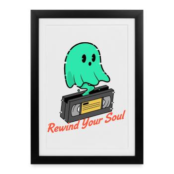 Ghost Cassette Rewind Your Soul - Affiche encadrée (27 × 37 cm) - noir - Devant