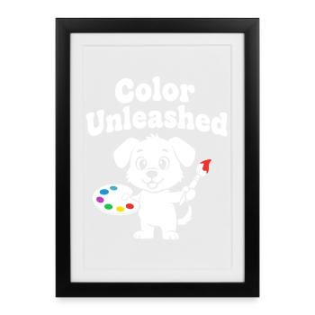 Farbfreigeist Hund - Gerahmtes Poster (27 × 37 cm) - Schwarz - Vorne