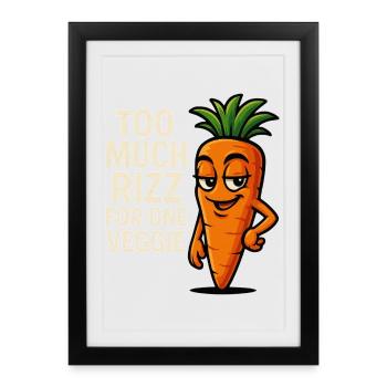 Trop de rizz pour une carotte - Affiche encadrée (27 × 37 cm) - noir - Devant