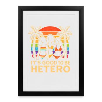 C’est bon d’être hétéro Sunset Trio - Affiche encadrée (27 × 37 cm) - noir - Devant