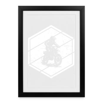 Compact motocross design for motocross - Framed poster (27 × 37 cm) - black - Front