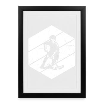 Un motif de floorball clair pour chaque jour - Affiche encadrée (27 × 37 cm) - noir - Devant