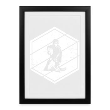 Short and clear floorball - Framed poster (27 × 37 cm) - black - Front