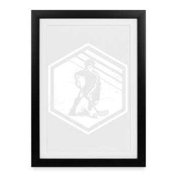 Un incontournable pour un vrai floorball - Affiche encadrée (27 × 37 cm) - noir - Devant