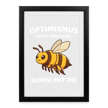 Optimism is conversely called Sumsi with Po Bee - Framed poster (27 × 37 cm) - black - Front