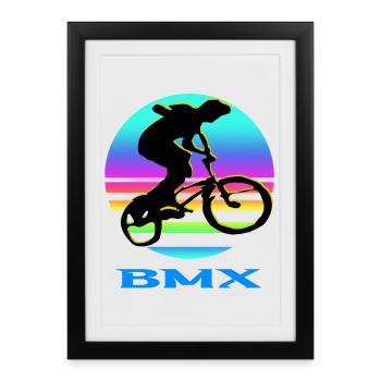 BMX bike - Framed poster (27 × 37 cm) - black - Front