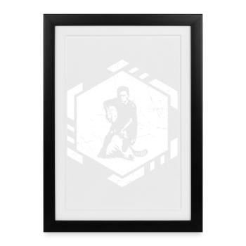 Idée simple de floorball pour floorball - Affiche encadrée (27 × 37 cm) - noir - Devant