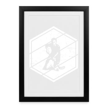 Characterful floorball design - Framed poster (27 × 37 cm) - black - Front