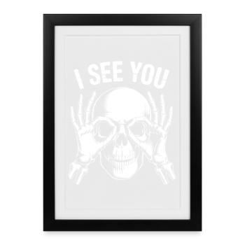 Je te vois Vue squelette - Affiche encadrée (27 × 37 cm) - noir - Devant