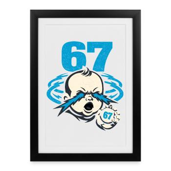 67 Six Seven - Gen Z - Affiche encadrée (27 × 37 cm) - noir - Devant