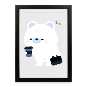 Polar Bear Coffee - Framed poster (27 × 37 cm) - black - Front
