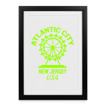 Atlantic City - Est. 1854 - New Jersey - USA - Framed poster (27 × 37 cm) - black - Front