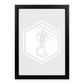 Modern Running Artwork - Framed poster (27 × 37 cm) - black - Front