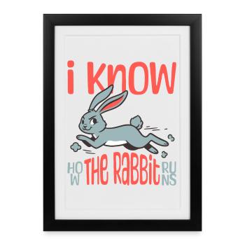 I Know How The Rabbit Runs Denglish - Framed poster (27 × 37 cm) - black - Front