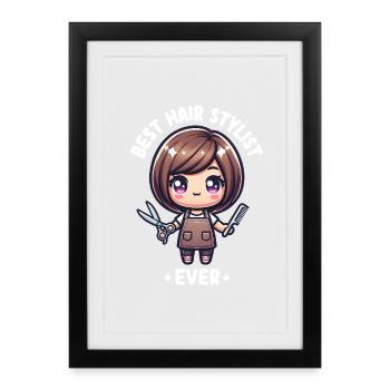 Best hairdresser ever - Framed poster (27 × 37 cm) - black - Front