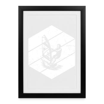 Clear windsurfing message - Framed poster (27 × 37 cm) - black - Front