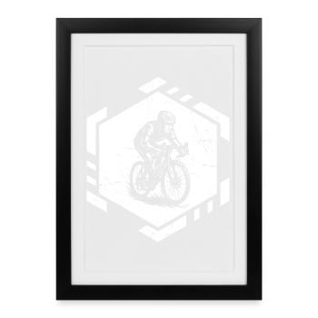J'adore les vélos de route, super design pour les vélos de course ! - Affiche encadrée (27 × 37 cm) - noir - Devant