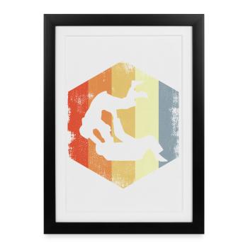 Vintage Judo Fighter - Affiche encadrée (27 × 37 cm) - noir - Devant
