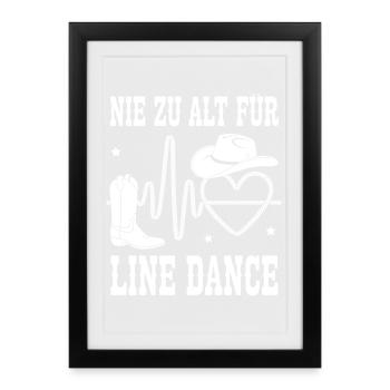 Never too old for line dancing - Framed poster (27 × 37 cm) - black - Front