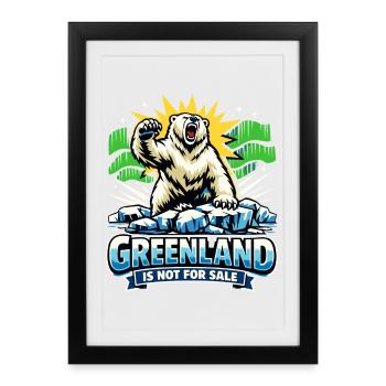Le Groenland n’est pas à vendre. Cadeau politique drôle. - Affiche encadrée (27 × 37 cm) - noir - Devant