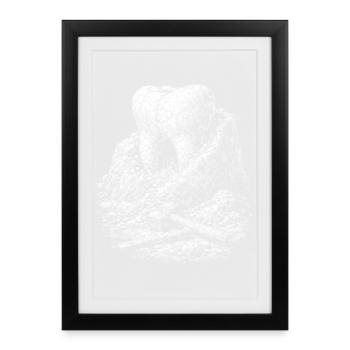 Tooth in the Rock Monochrome Relief - Framed poster (27 × 37 cm) - black - Front
