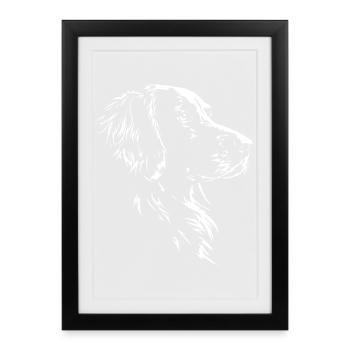 German Longhair Silhouette Hunting Dogs Wilsigns - Framed poster (27 × 37 cm) - black - Front