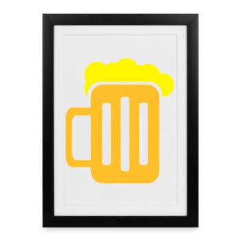 Verre de bière  - Affiche encadrée (27 × 37 cm) - noir - Devant