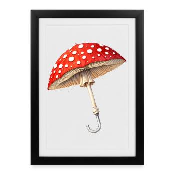 Toadstool Umbrella Fantasy Design - Framed poster (27 × 37 cm) - black - Front