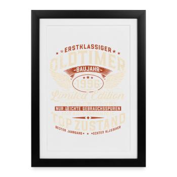Cadeau d’anniversaire Vintage 1996 Année 30 - Affiche encadrée (27 × 37 cm) - noir - Devant