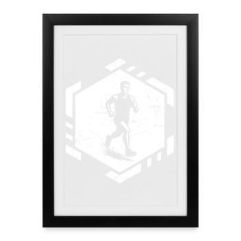 I love running cool motif for races - Framed poster (27 × 37 cm) - black - Front