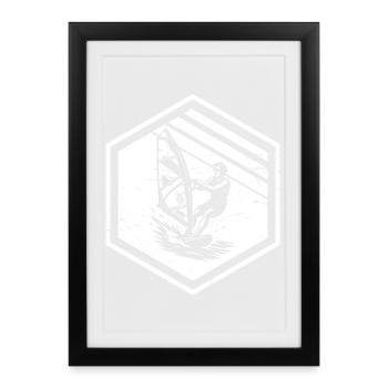 Windsurfing perfect for every windsurf - Framed poster (27 × 37 cm) - black - Front