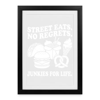 Nourriture de rue sans regrets - Affiche encadrée (27 × 37 cm) - noir - Devant