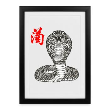 Cobra Asian - Affiche encadrée (27 × 37 cm) - noir - Devant