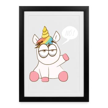 Licorne arc-en-ciel avec charme murmurant - Affiche encadrée (27 × 37 cm) - noir - Devant